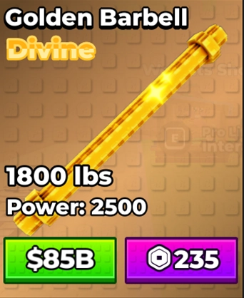 Golden Barbell in Kick a Lucky Block