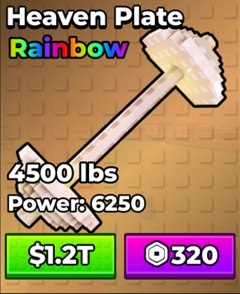 Heaven Plate in Kick a Lucky Block