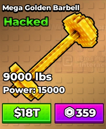 Mega Golden Barbell in Kick a Lucky Block