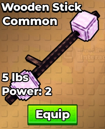 Wooden Stick in Kick a Lucky Block